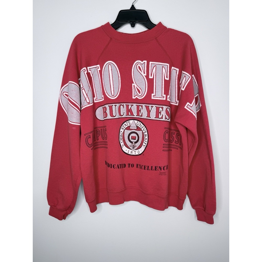 Vintage 90s Ohio State Buckeyes Crewneck Sweatshirt Mens SZ XL Tultex USA
